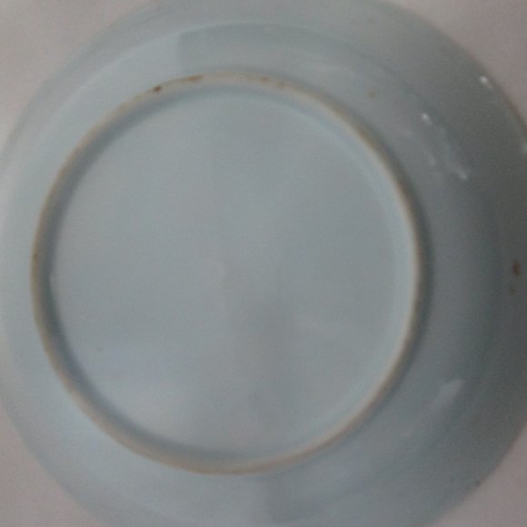 Vintage Blue Transferware Bowl Set 2 Porcelain Peony Japanese Asian - Picture 9 of 9